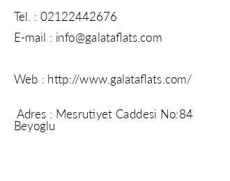 Galata Flats iletiim bilgileri